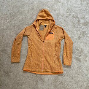 New Patagonia R1 Air Full-Zip Hoody Fleece Jacket Womens Medium Vivid Apricot